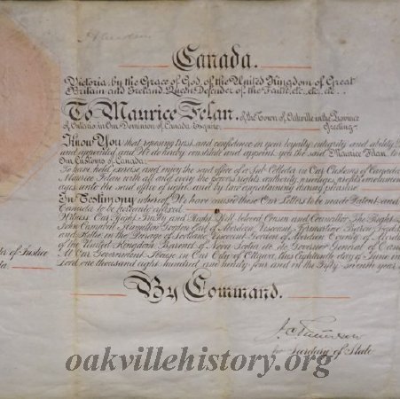 Maurice Felan Appointment as Sub-Collector of Customs