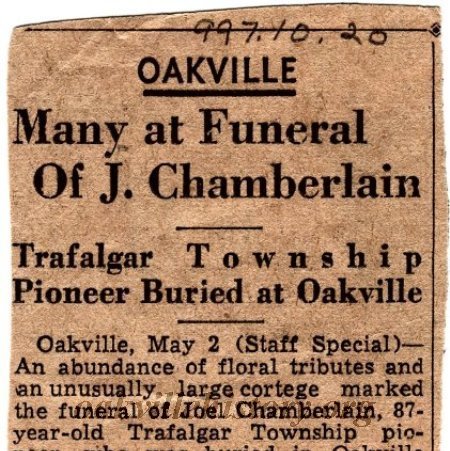 Joel Chamberlain obituary - 1936