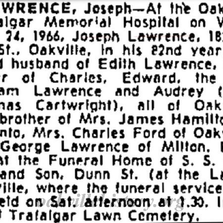 Joseph Lawrence Obituary