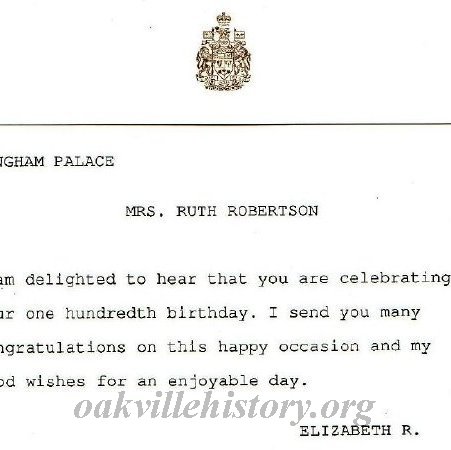 Congratulations from Queen Elizabeth