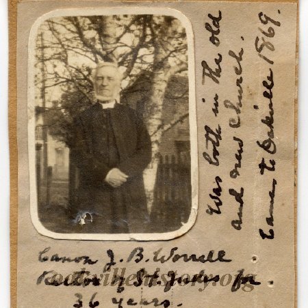 Canon J. B. Worrell, pastor for 36 years starting in 1869