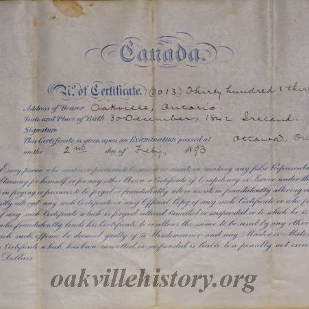 Maurice Felan Master Mariner Certificate