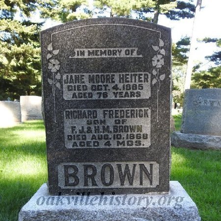 Francis Brown's plot in St. Jude's Cemetery - grave of their infant son