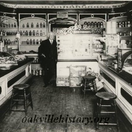 John Urquhart in his drug store on Lakeshore Road