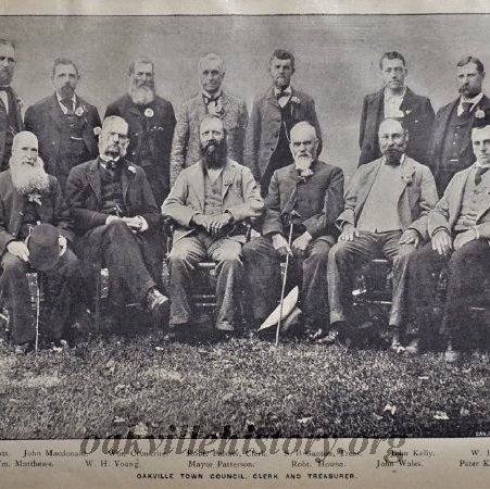 Oakville Town Council, 1894.  Thomas Patterson - front row 3rd from left