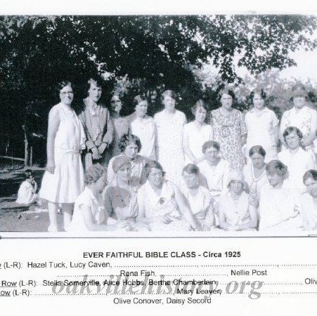 Bertha Chamberlain: Ever Faithful Bible Class at St. John's circa 1925